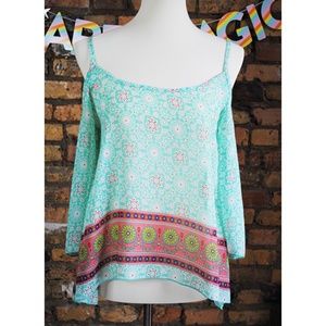 NABEE Cold Shoulder Bell Sleeve Top